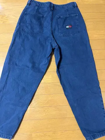 네이비 스트레이트 데님 팬츠