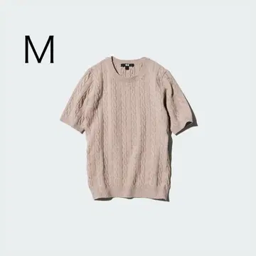 [ 새상품 ] UNIQLO 케이블 크루넥 스웨터 M BEIGE