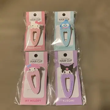 산리오 헤어 클립 키티 & 마이멜로디 & 쿠로미 & 한교동