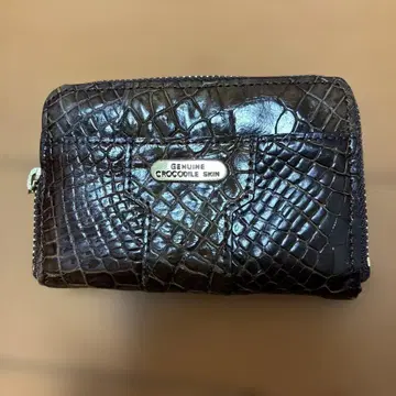 천연 가죽 크로커다일 패턴 코인 케이스