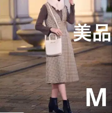 새상품급 index 인덱스 오버롤 스커트 체크 M