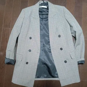 ZARA 건클럽 체크 자켓 사이즈 S