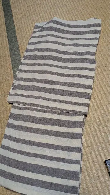 카타카이 목화 기모노 가로 줄무늬