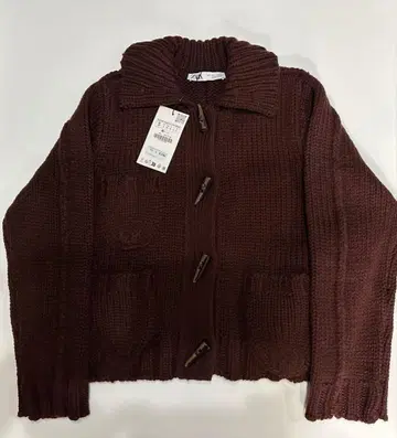 ZARA 2024 보르도색 가디건 미사용 새상품