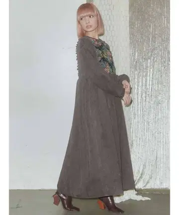 메리제니 코듀로이 자카드 콤비 콜 원피스