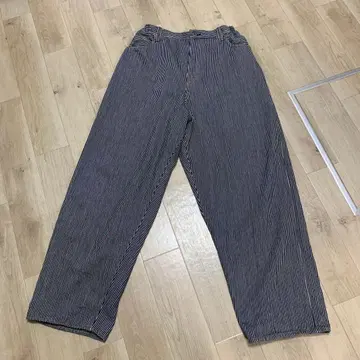 코지마 스트라이프 와이드 데님 팬츠