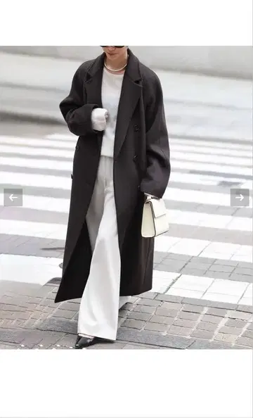 두 번째 클래스 더블 롱 코트 다크 브라운