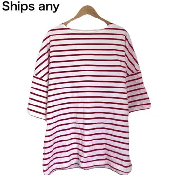 쉽스애니 T셔츠 티셔츠 반팔 여성용 보더 화이트 면