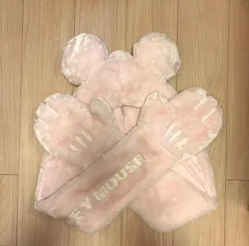 디즈니 미키 머플러 캡 핑크