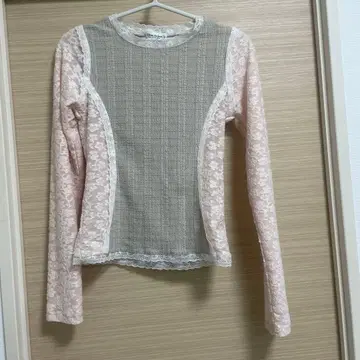 티나:조준 긴팔 상의 그레이 핑크