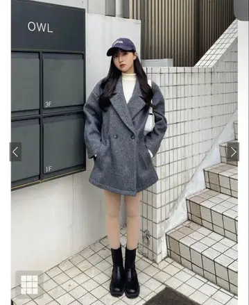 즉시 구매 가능 가격 인하 있음 GRL 그레일 샤기 테일러드 코트