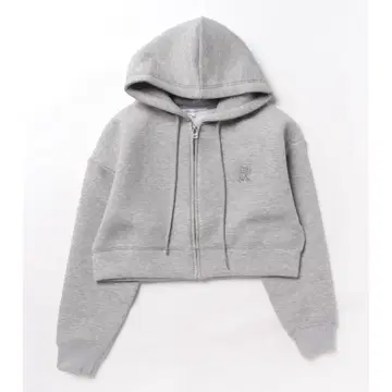 [ 미사용 새상품 ] Rirandture 집업 크롭 후디 그레이