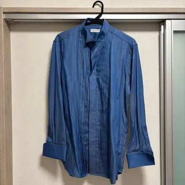 DRESS CODE 101 파랑 플리츠 긴팔 셔츠 L