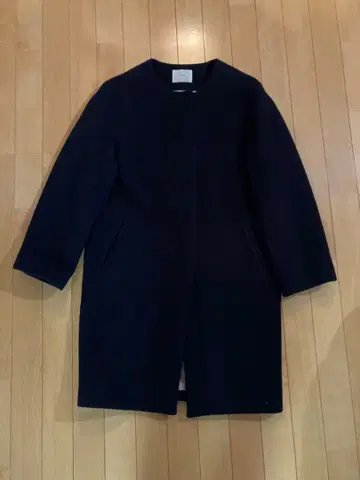 IENA 네이비 노카라 코트