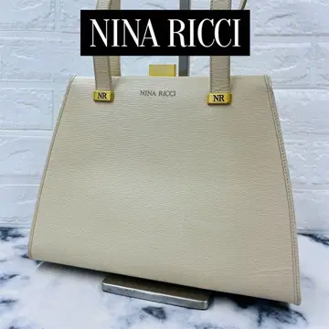 [ NINA RICCI ] 니나리치 핸드백 가죽 골드 금장 장식 화이트