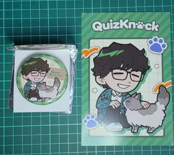 QuizKnock x 마네키네코 콜라보 후쿠라P 캔뱃지 & 엽서