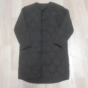 레시 포레스트 카키 퀼팅 롱 코트 38