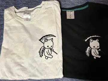 큔 CUNE 반팔 T셔츠 고양이 사신 화이트 블랙