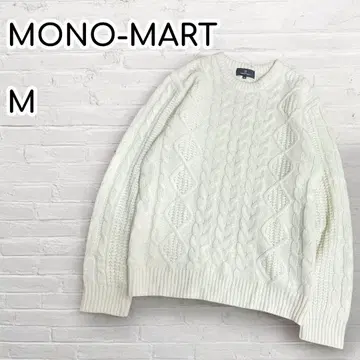 MONO-MART 크루넥 케이블 니트 긴팔 워셔블