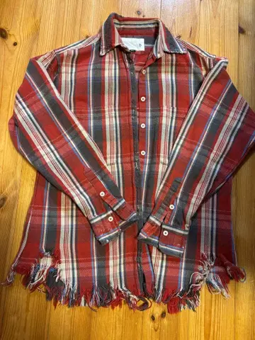 R13 Shredd Shirt Plaid 데미지 플란넬 셔츠