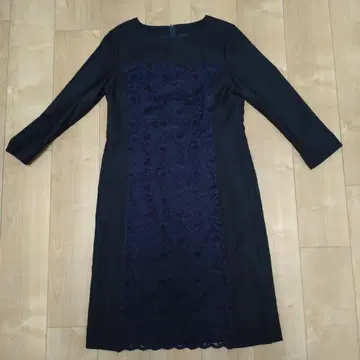 sunauna 네이비 레이스 패널 원피스 38