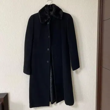 [ i.n.e ] 블랙 퍼 롱 코트 여성용 M