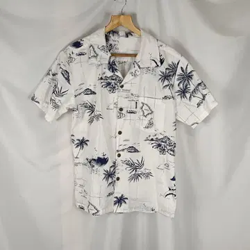 Palmwave 알로하 셔츠 화이트 HAWAII B3855