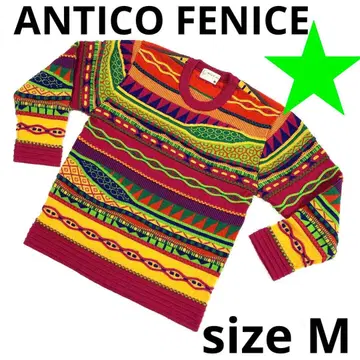 ANTICO FENICE 컬러풀 기하학 패턴 긴팔 니트
