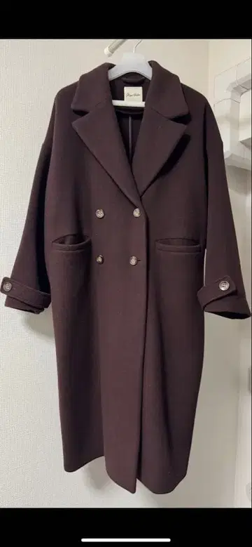 marie miller 마리밀러 오버롱 P코트 브라운