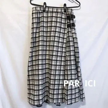 PAR ICI 팰리시 체크 무늬 플리츠 스커트