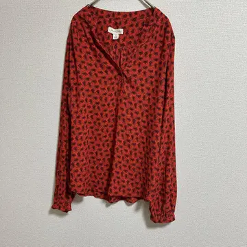 TREASURE BOND 빨간색 꽃무늬 긴팔 셔츠 M 여성용