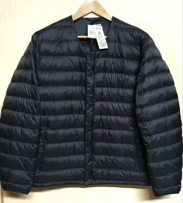 탑밸류 워셔블 리사이클 다운 노카라 블루종 블랙 3L