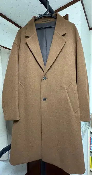 니트 브라운 체스터 코트