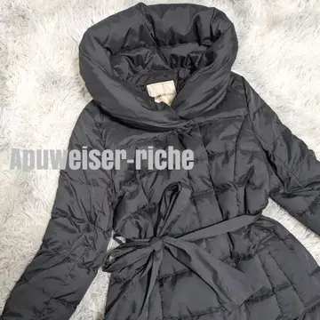 컨디션 최상 Apuweiser-riche 볼륨 옷깃 벨트 롱 다운 코트