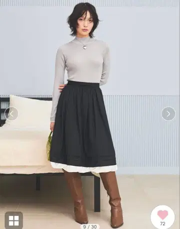 스커트 릴리 브라운 01