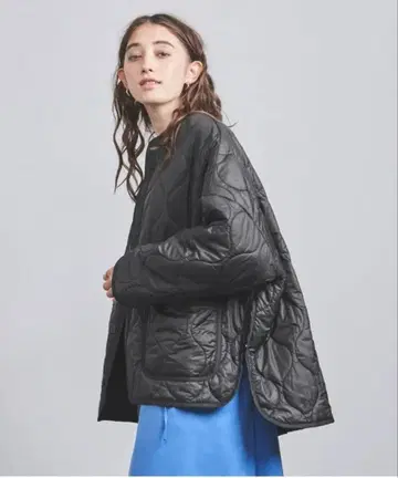 UNITED ARROWS 블랙 퀼팅 자켓