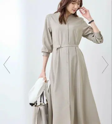 로페피크닉 배색 모듬 셔츠 원피스