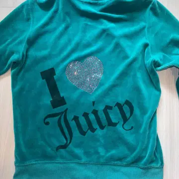 Juicy Couture 벨로아 후드티 터콰이즈 큐빅