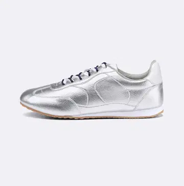 지유 새상품 실버 더블 슈레이스 플랫 스니커즈 XL