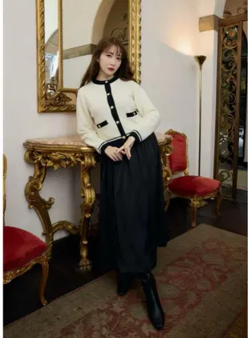 개더 벌룬 롱 스커트