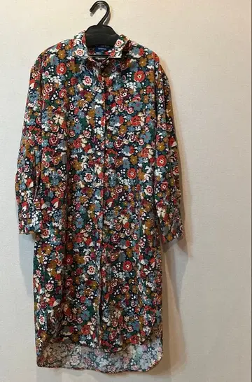 Hampstead 꽃무늬 코듀로이 긴팔 셔츠 원피스 40