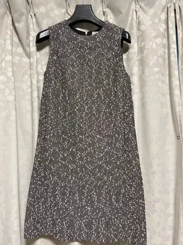 IENA 라메 모자 꽁지 트위드 원피스