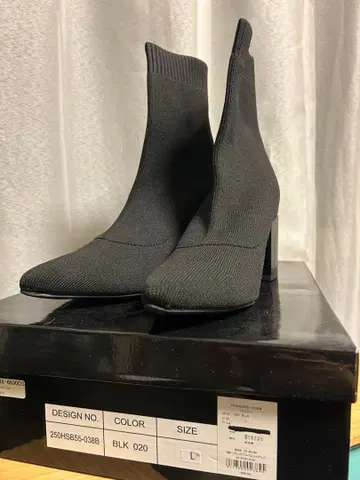 미사용 새상품 AZUR by moussy 니트 소재 블랙 부츠 L 사이즈