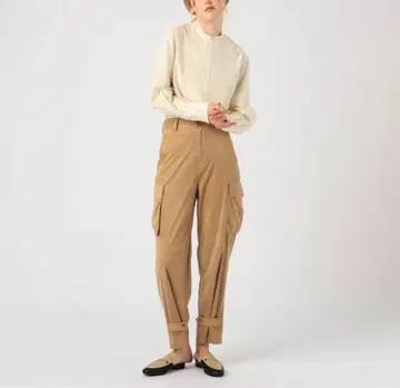 투모로우랜드 스웨이드 카고 팬츠 워크 캐주얼 여성용 브라운