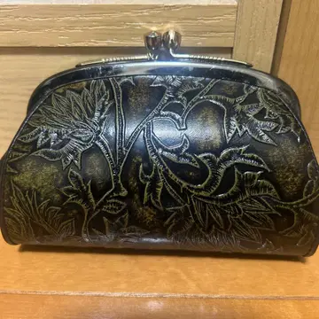 꽃무늬 엠보싱 가죽 코인 케이스