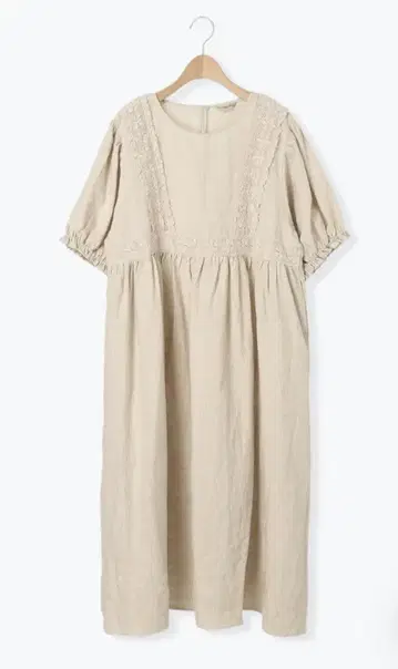 사만사 모스모스 린넨 허리 절개 레이스 원피스