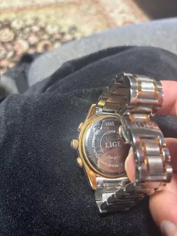 LIGE 크로노그래프 손목시계 골드/실버