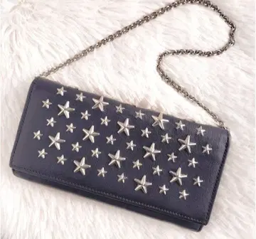 JIMMY CHOO 체인 지갑 장지갑 스타 스터드 지미추