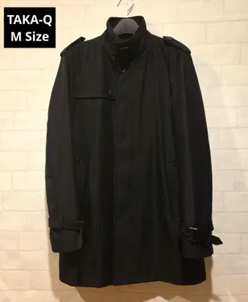 [새상품급] TAKA-Q 블랙 스트라이프 트렌치코트 충전솜 라이너 포함