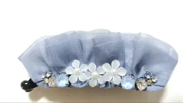 [ 새상품급 ] 컴플렉스 비즈 바나나 클립 플라워 레이스 블루